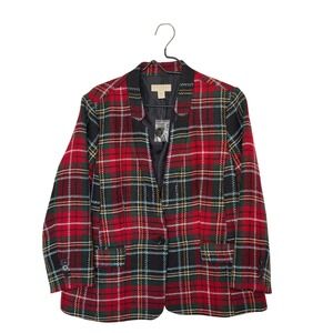 Appleseed's Petite Size 16P Preppy Tartan Plaid Multicolor 
Blazer Jacket NWOT
